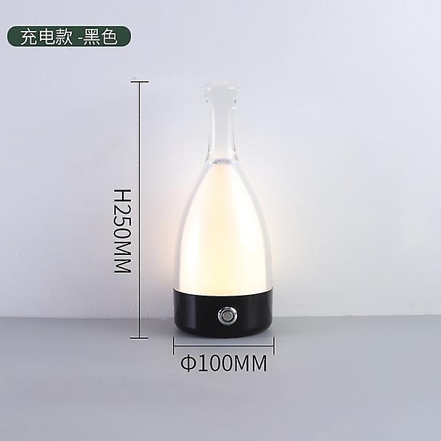 Hotel Bar Bottle Design Indoor Decoration Night Light Wine Bottle Rechargeable Table Led Lamp With Usb Charging Port Bedroom