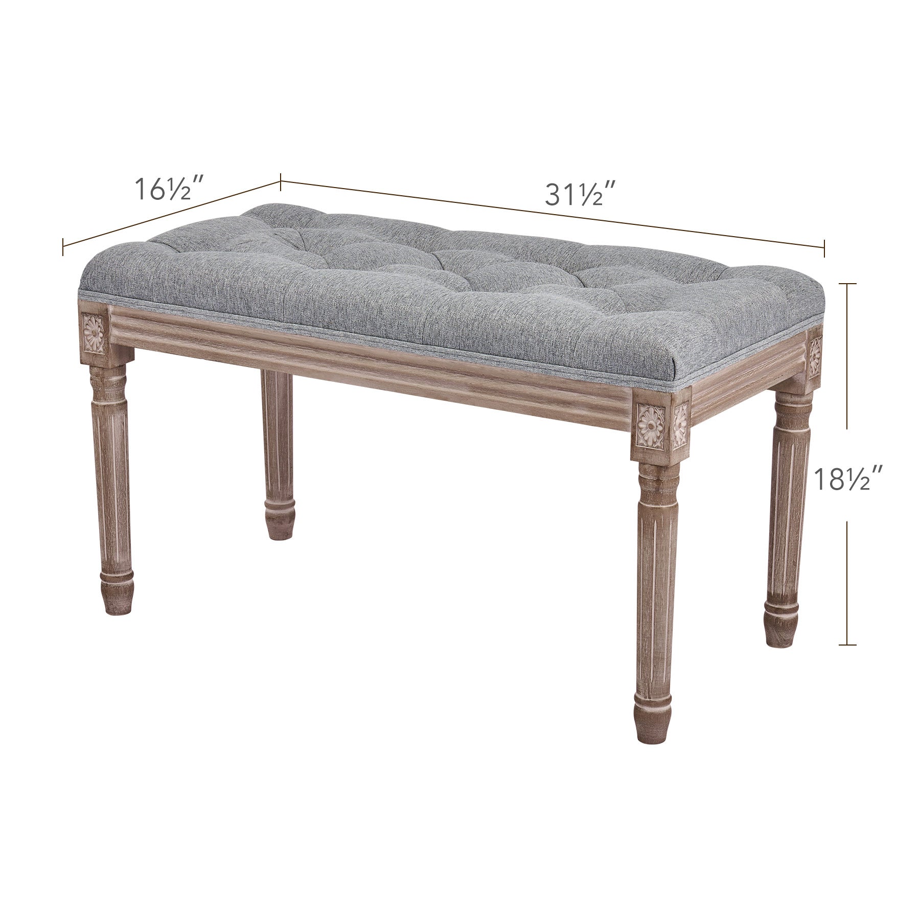 Bestco Linen Upholstered Bench for Foyer Bedroom Living Room 31