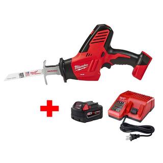 MW M18 18V Lithium-Ion Cordless HACKZALL Reciprocating Saw W M18 Starter Kit and (1) 5.0Ah Battery  Charger 2625-20-48-59-1850