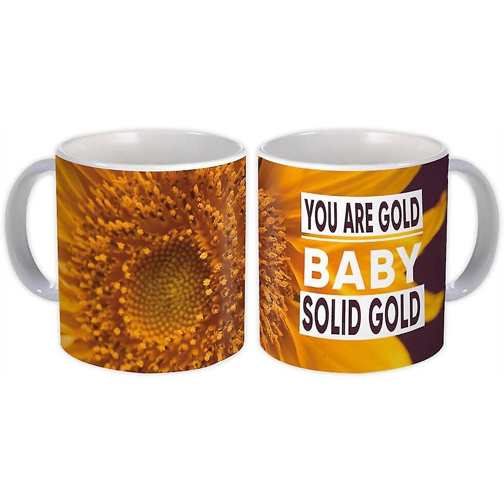 Gift Mug: Sunflower Gold Solid Gold Flower