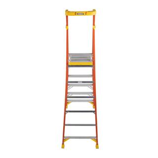 Werner 6 ft. Fiberglass Podium Step Ladder 12 ft. Reach 300 lbs. Type IA Duty Rating PD6206