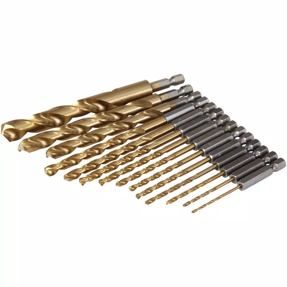 Makita Impact 1/4 in. Hex Shank Gold Titanium Drill Bit Set (14-Piece) and#8211; XDC Depot