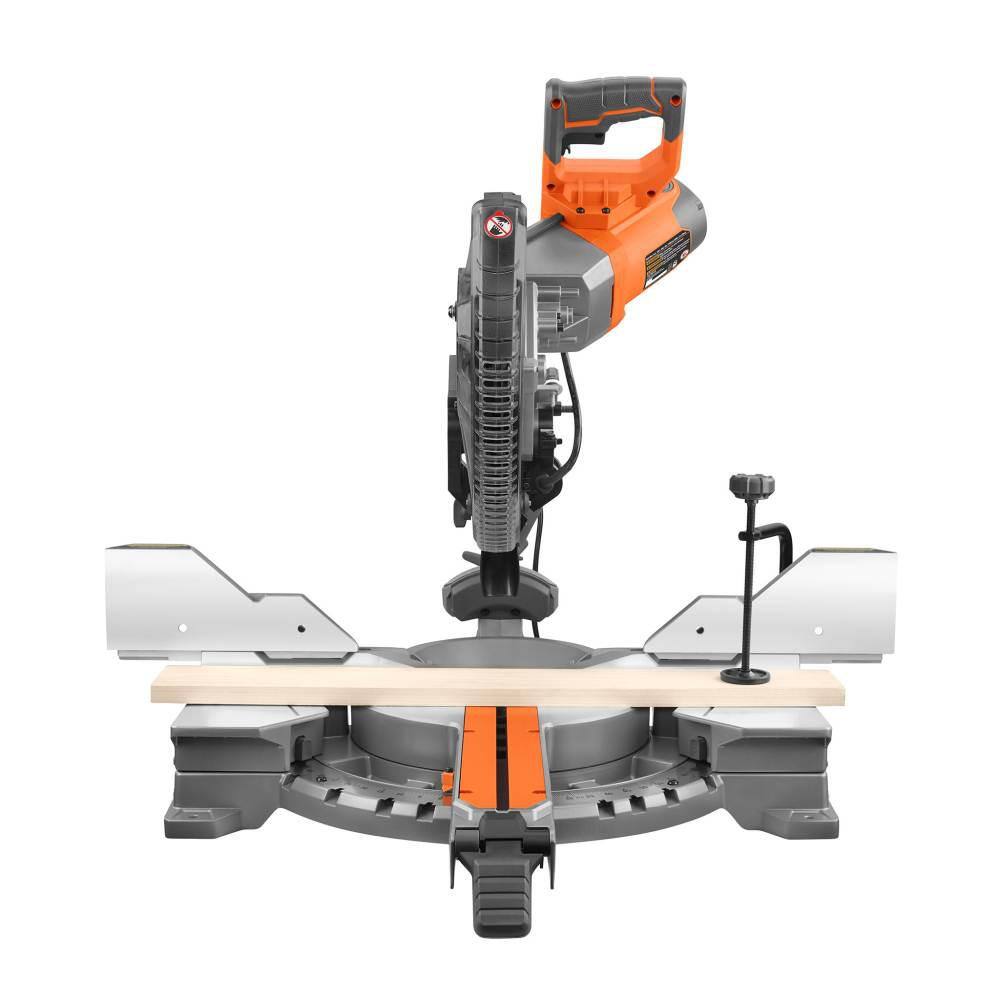 RIDGID 15 Amp Corded 12 in. Dual Bevel Sliding Miter Saw with 18V Cordless 10 oz. Caulk Gun and Adhesive Gun R4222-R84044B