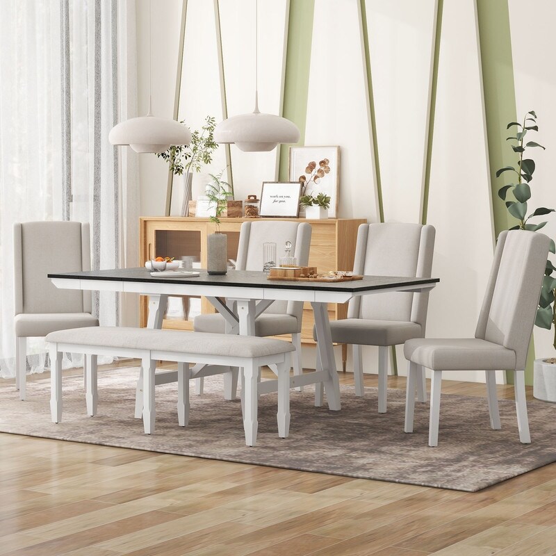 6 Piece Dining Table Set with two 12\