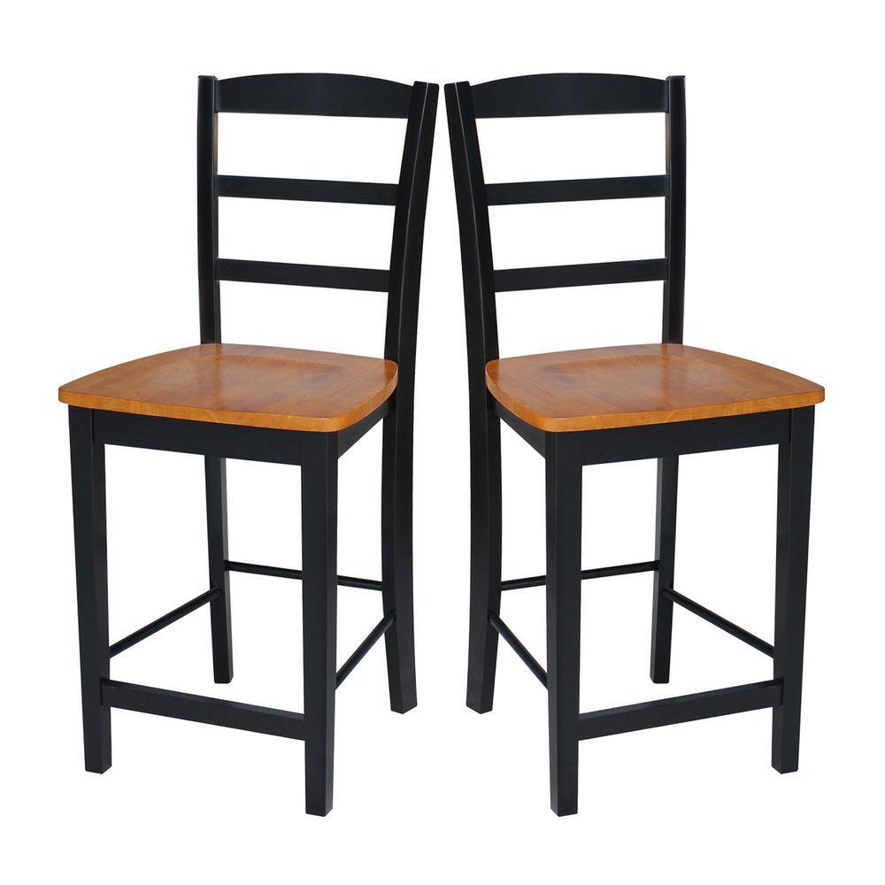 International Concepts Madrid 24 in. Black and Cherry Bar Stool S57-402