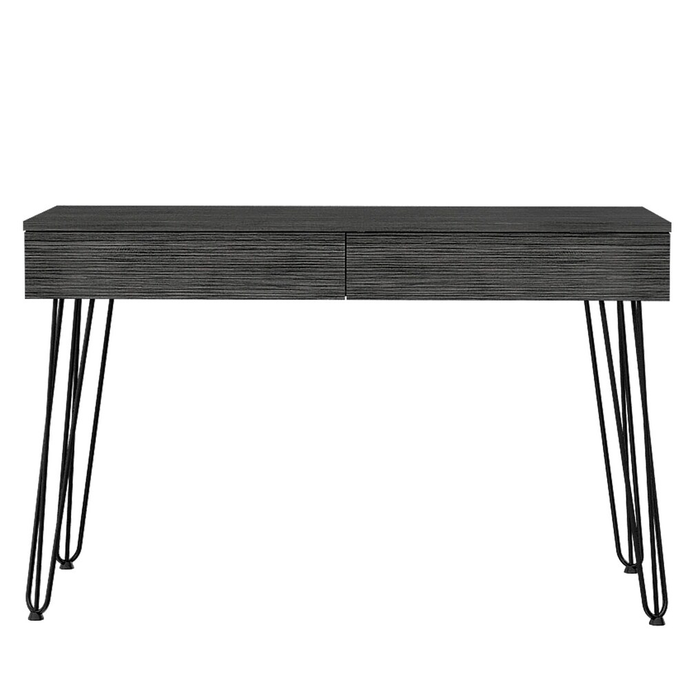 Modern Simple 2 Drawer Writing Desk with Hairpin Legs