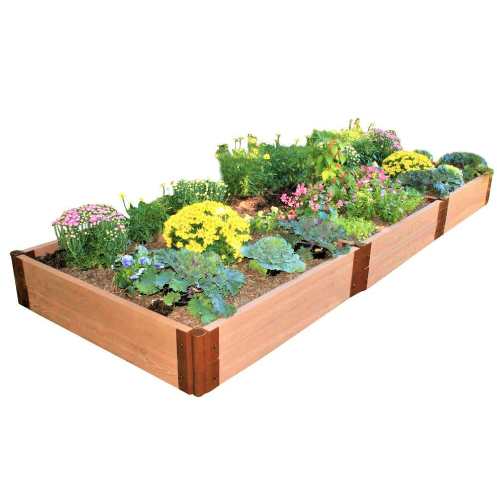 Frame It All Two Inch Series 4 ft. x 12 ft. x 11 in. Classic Sienna Composite Raised Garden Bed Kit 300001075