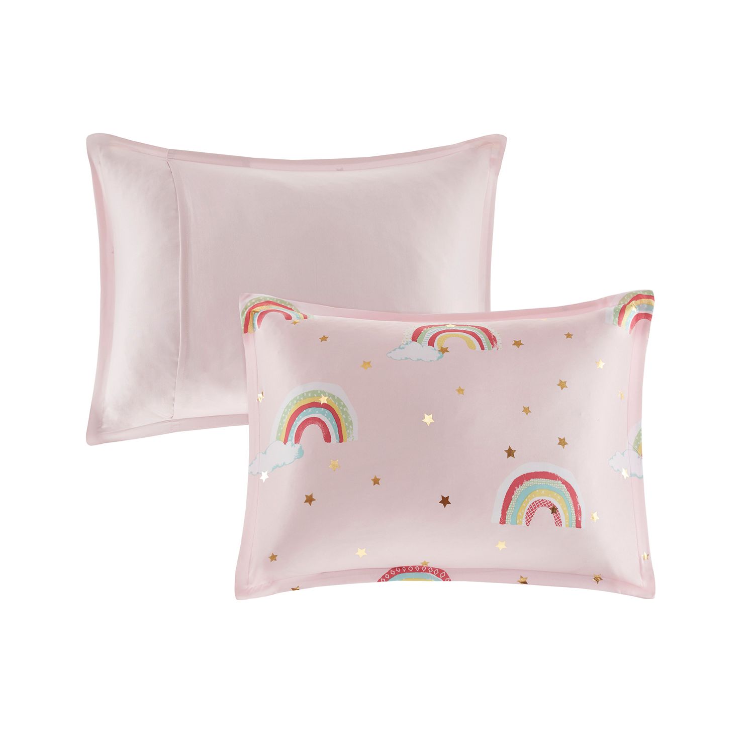 Mi Zone Kids Mia Rainbow and Metallic Stars Comforter Set with Sheets and Throw Pillow