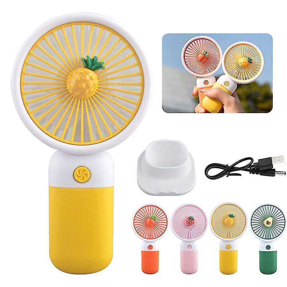 Plastic Phone Holder Folding Desk Fan Small Cooler Hand-held Fans Cooling Fans. (yellow)(1pcs)