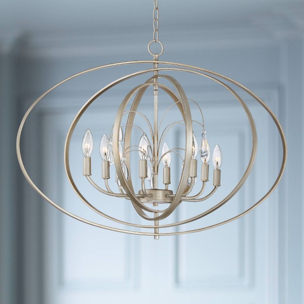 Wide Modern Open Orb Frame 8 light Fixture For Dining Room Kitchen Island