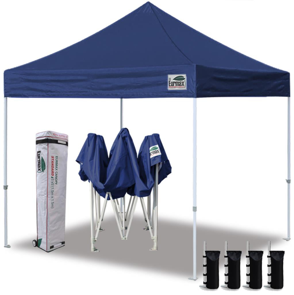 Eurmax Canopy 10' x 10' Navy Blue Pop-up Canopy and 56lbs Instant Outdoor Canopy