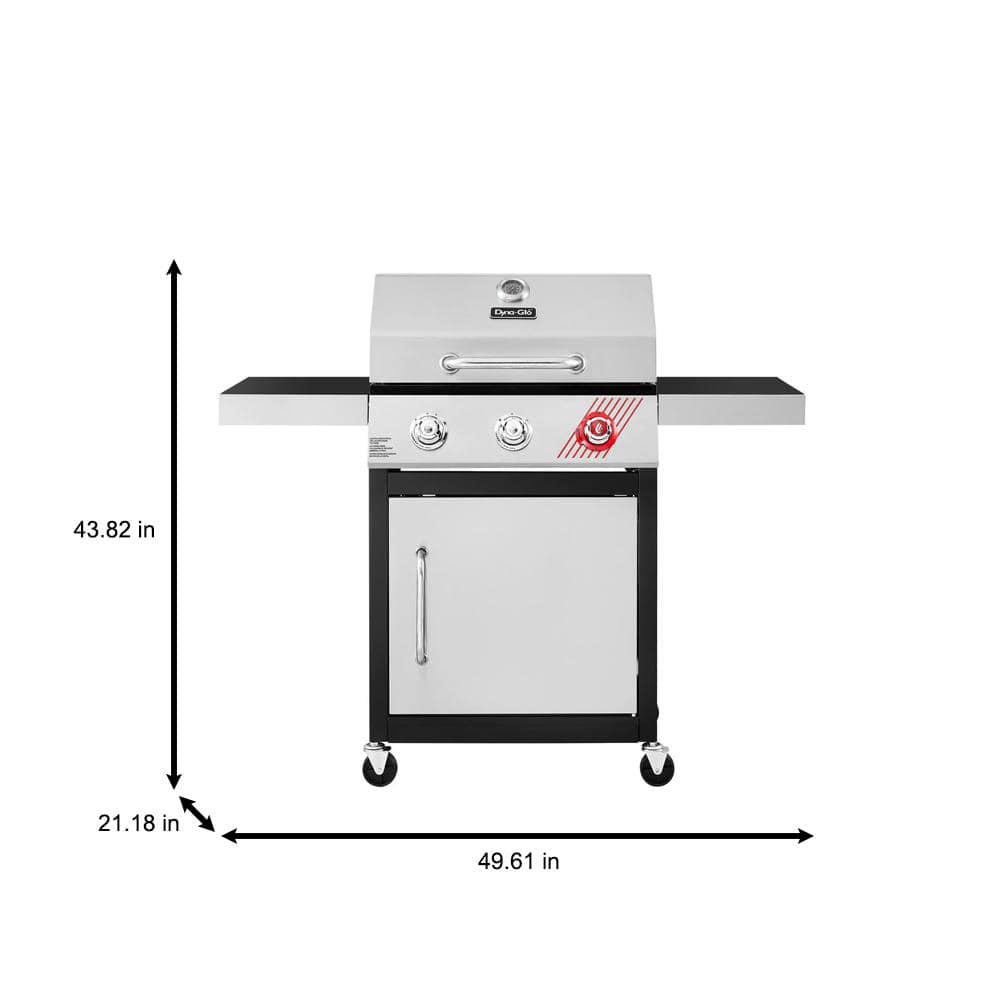 DynaGlo 3Burner Propane Gas Grill in Stainless Steel with TriVantage Multifunctional Cooking System