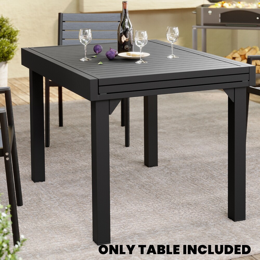 Outdoor Rectangle Extendable Dining Table by Crestlive Products   28.74\