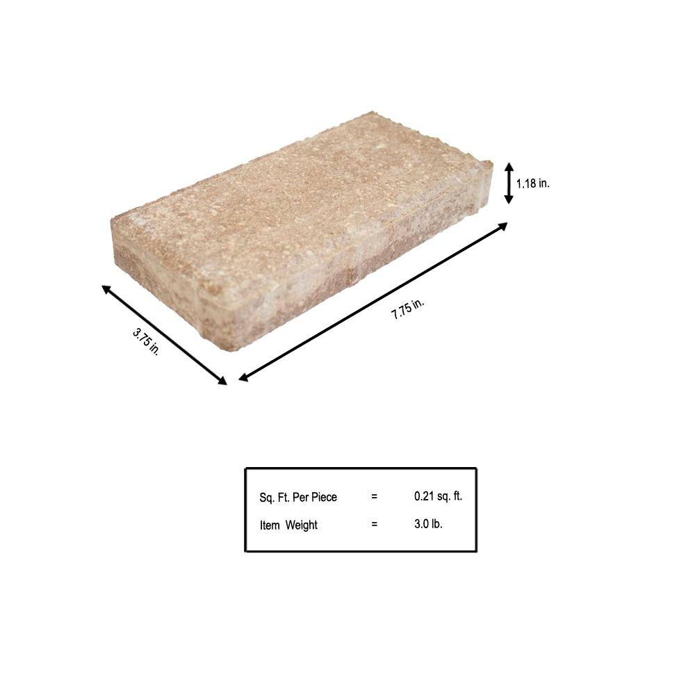 Oldcastle 8 in. x 4 in. x 1.25 in. Amaretto Concrete Holland Overlay Paver 10150454