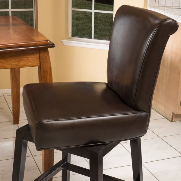 Tracy 28-inch Bonded Leather Swivel Counter Stool by Christopher Knight Home