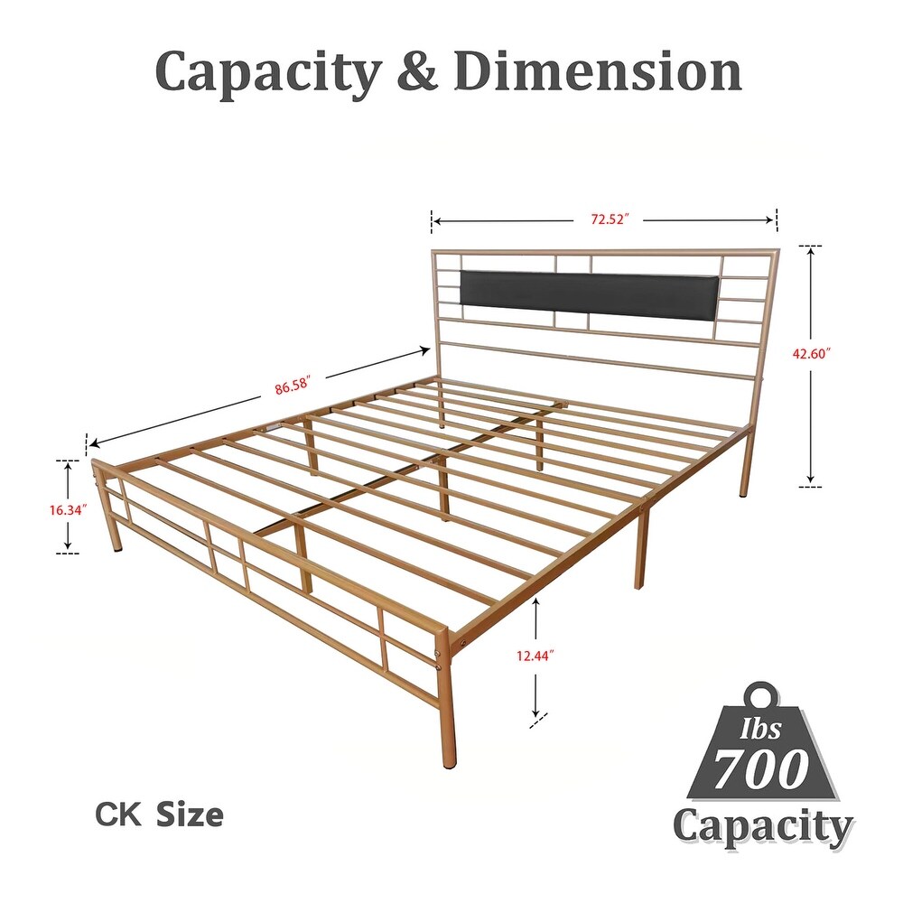 Goutwel Metal Platform Bed Frame with Headboard and Footboard