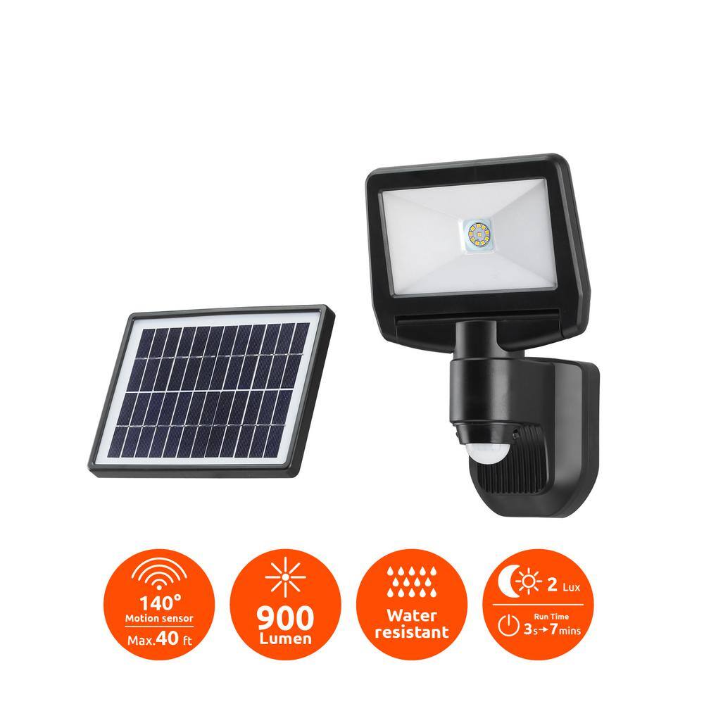 Link2Home 900 Lumen Motion Activated Solar Security Light - Integrated LED Flood Light Waterproof Dusk to Dawn Photocell Sensor EM-SL700B