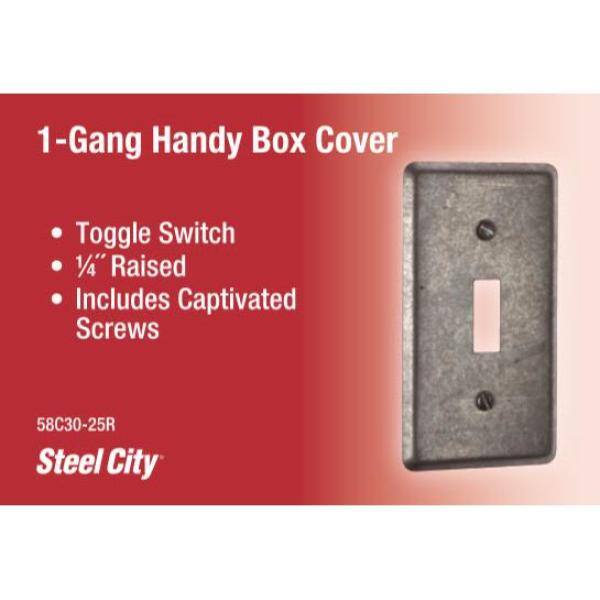 Steel City 1-Gang 4 in. Utility Metal Box Cover 58C30-25R