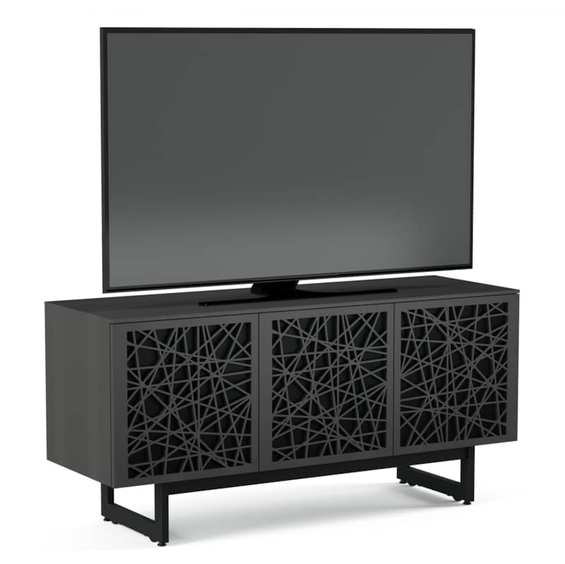 BDI Elements Ricochet Charcoal Stained Ash Media with Triple-Width Storage Cabinet