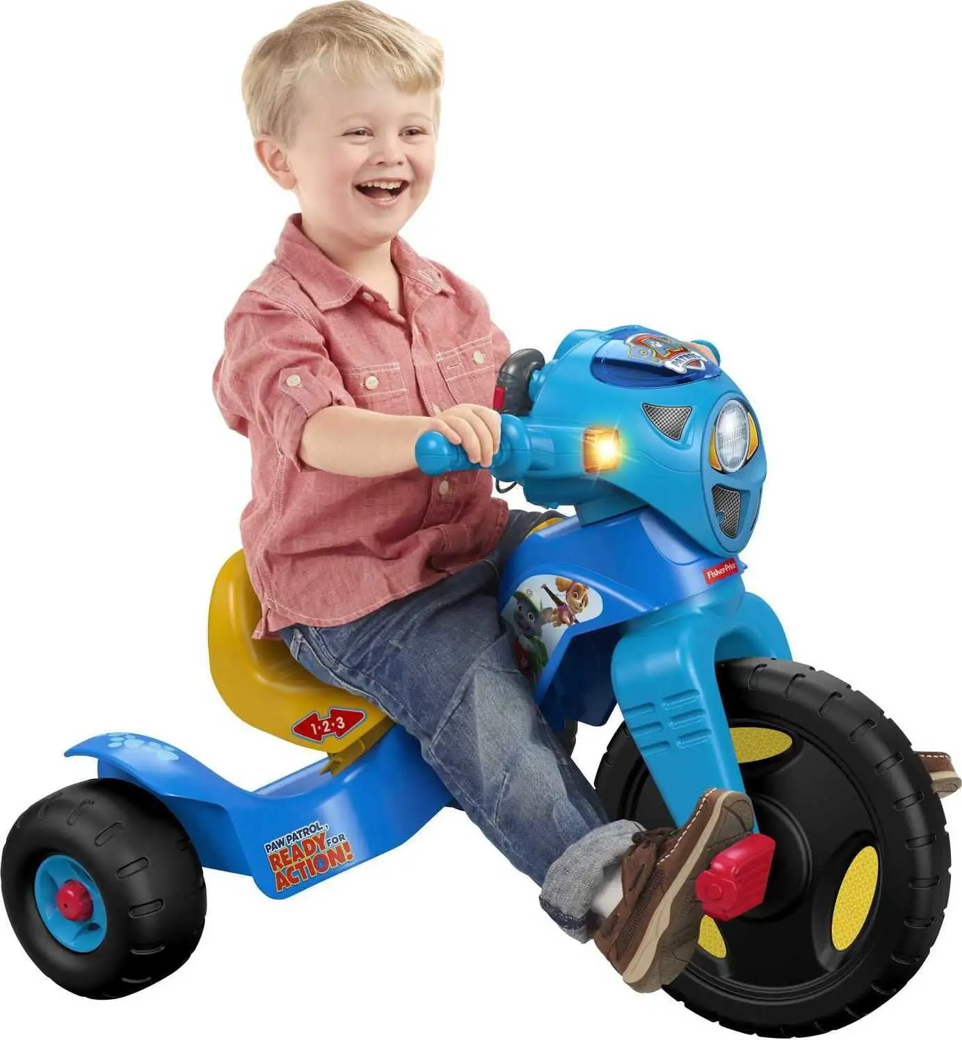 Fisher-Price PAW Patrol Lights and Sounds Trike Push and Pedal Ride-On Toddler Tricycle