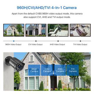 ZOSI Wired 1080p Black Outdoor Bullet TVI Security Camera Compatible for TVI DVRs (4-Pack) 4AK-2612B-B-US