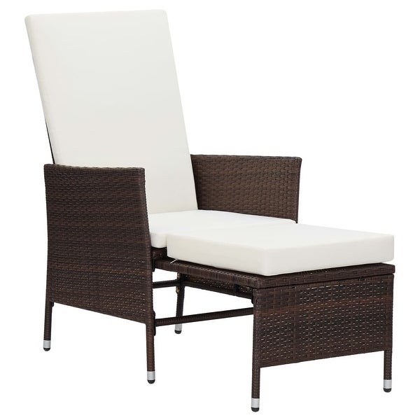 2 Piece Patio Lounge Set with Cushions Poly Rattan Brown - Overstock - 36226258