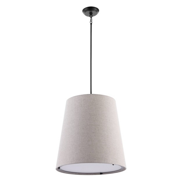 Led 1 light Arden Iron Pendant Oil Rubbed Bronze beige Jonathan Y