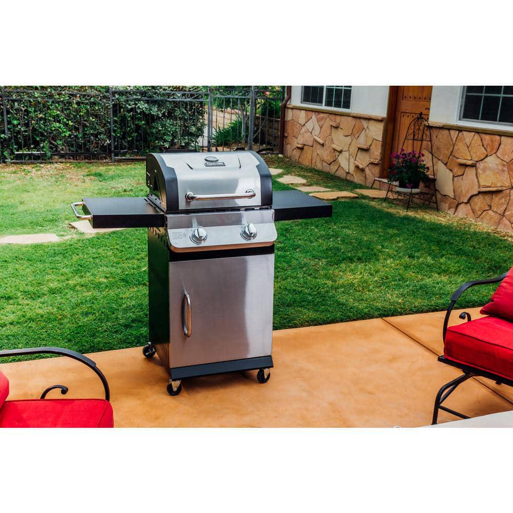 DynaGlo Premier 2Burner Propane Gas Grill in Stainless Steel with BuiltIn Thermometer