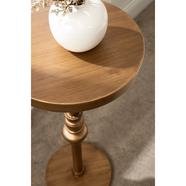 Kate and Laurel Stratton Rustic Pedestal Table - 12x12x26