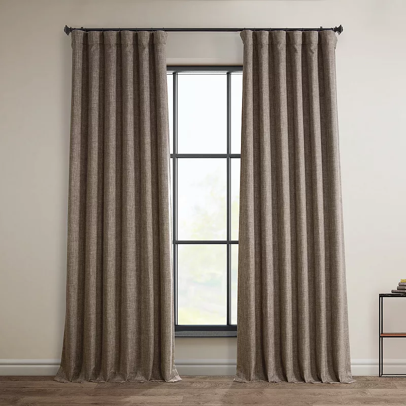 EFF Faux Linen Blackout Window Curtain