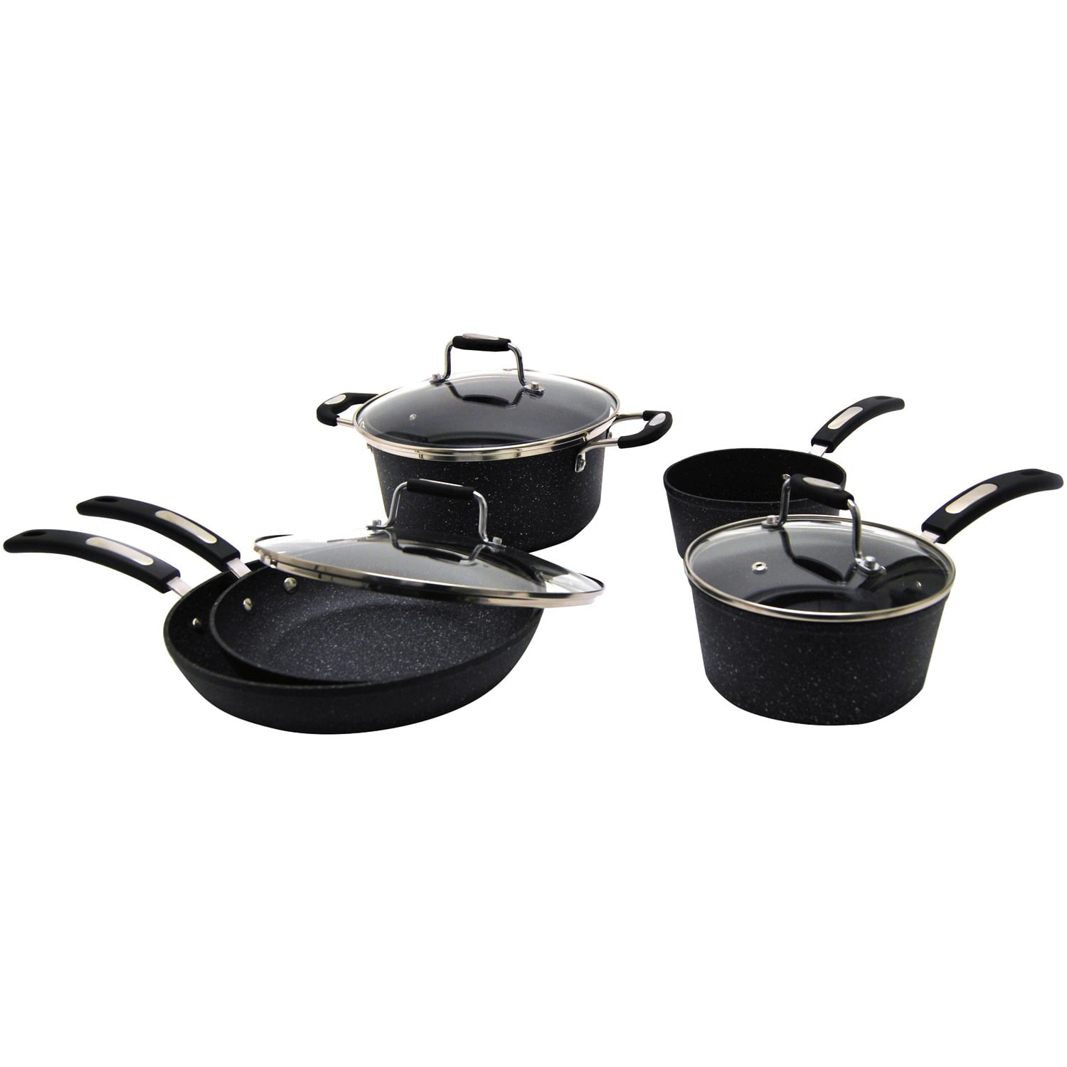 The Rock by Starfrit 8-Piece Cookware Set with Bakelite Handles