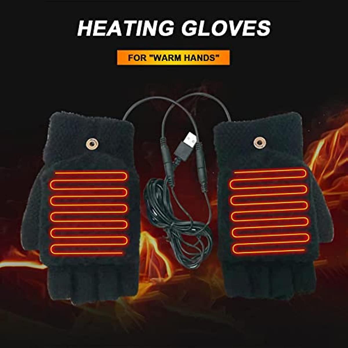 Usb Heating Gloves Winter Warm Single-sided Heating Half Hands Gloves Smart Temperature Heating Gloves Ski Hand Heating Gloves Winter Gift For Men Wom