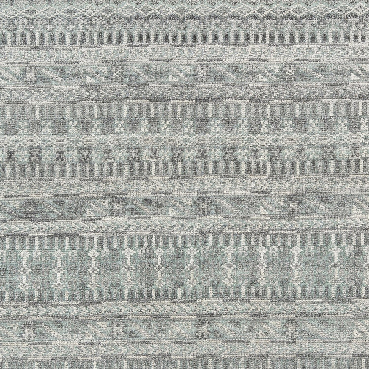 Nobility Hand Knotted Rug in Sage, Charcoal, Light Gray, Ivory