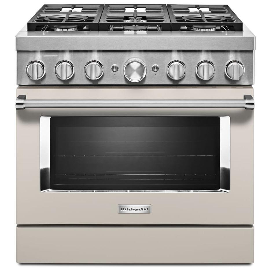 KitchenAid 36-inch Freestanding Dual Fuel Range with Even-Heat? True Convection KFDC506JMH