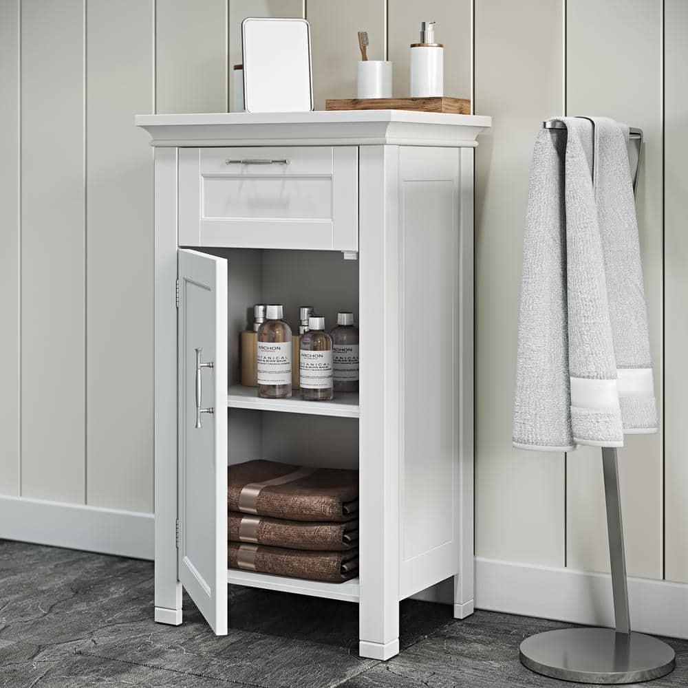 RiverRidge Home Somerset Collection 16 in W x 30 in H x 12 in D Single Door Floor Cabinet in White