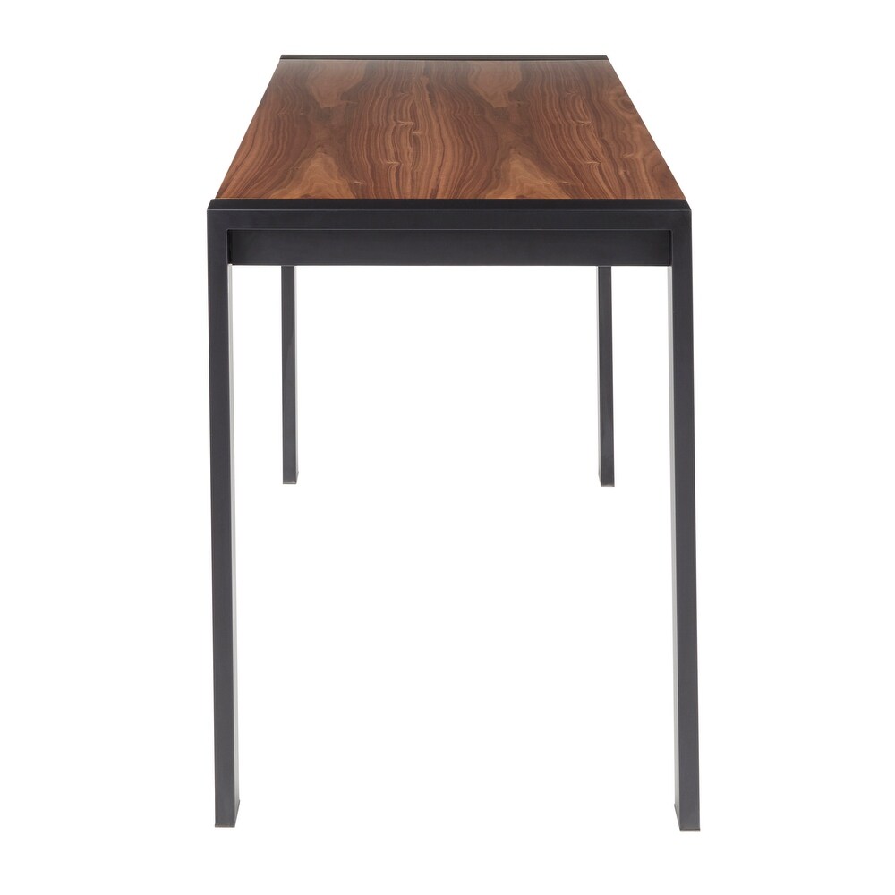 Copper Grove Yadriel Black Counter Height Table with Walnut Wood Top   Walnut Wood