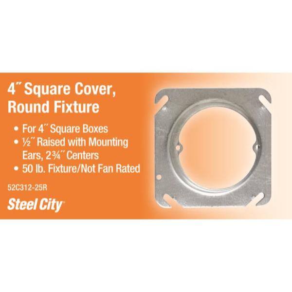 Steel City 4 in. Metal Square Mud Ring (Case of 25) 52C312-25R