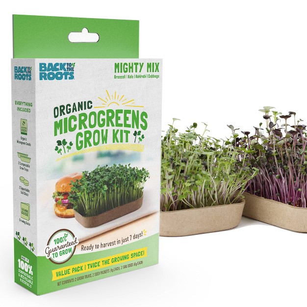 Back To The Roots 2pk Organic Microgreens Grow Kit Value Pack