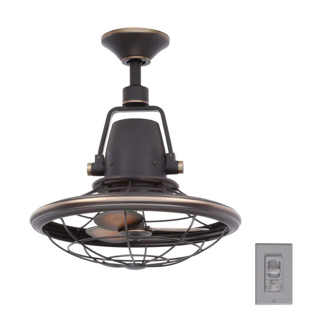 Home Decorators Collection Bentley II 18 in IndoorOutdoor Tarnished Bronze Oscillating Ceiling Fan with Wall Control