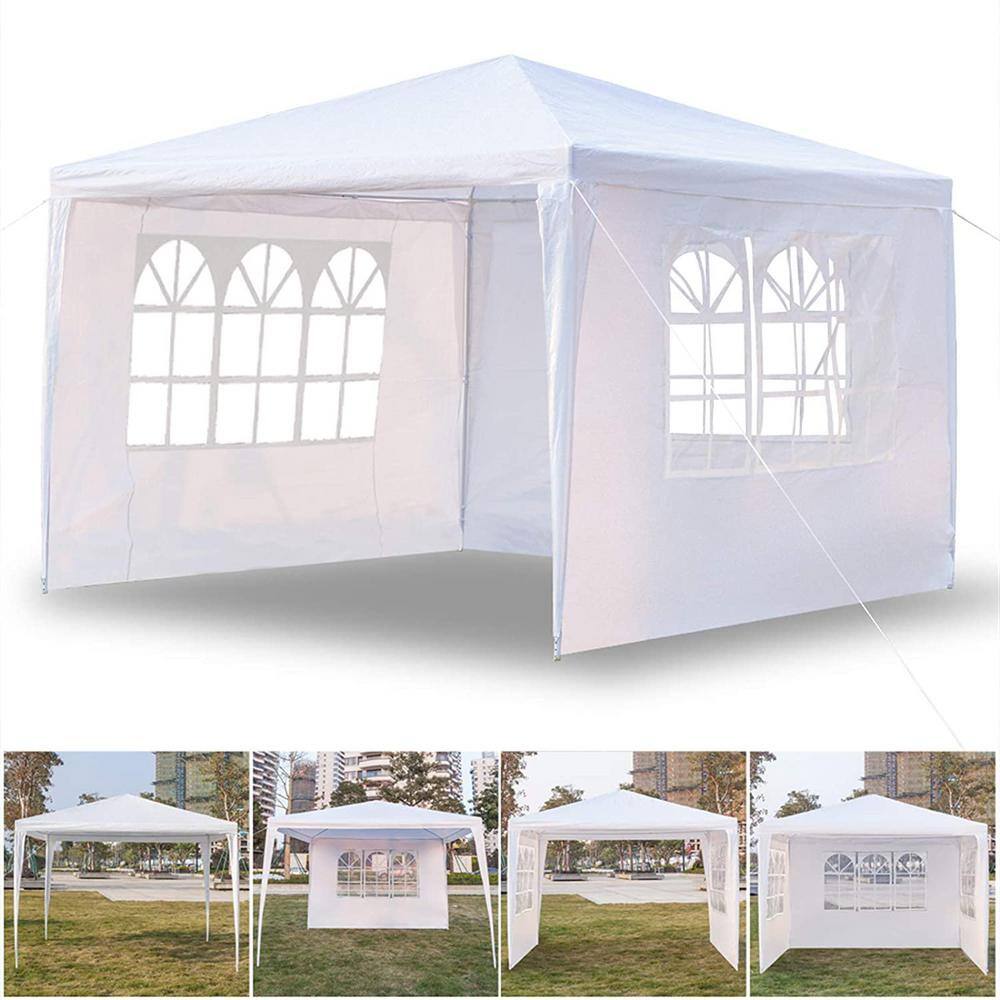 10 ft. x10 ft. Outdoor Gazebo Canopy Camping Shelter Tent in White ST623A-229