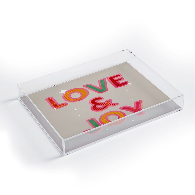 Showmemars Love Joy Festive Letters Acrylic Tray deny Designs