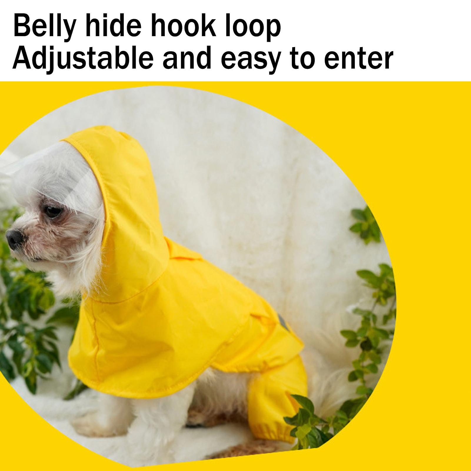 Dog Raincoat Waterproof Windproof Thickened Adjustable Dog Hoodie Adjustable Dog Raincoat With Pocket And Reflective Strips For Rain Weather[large]