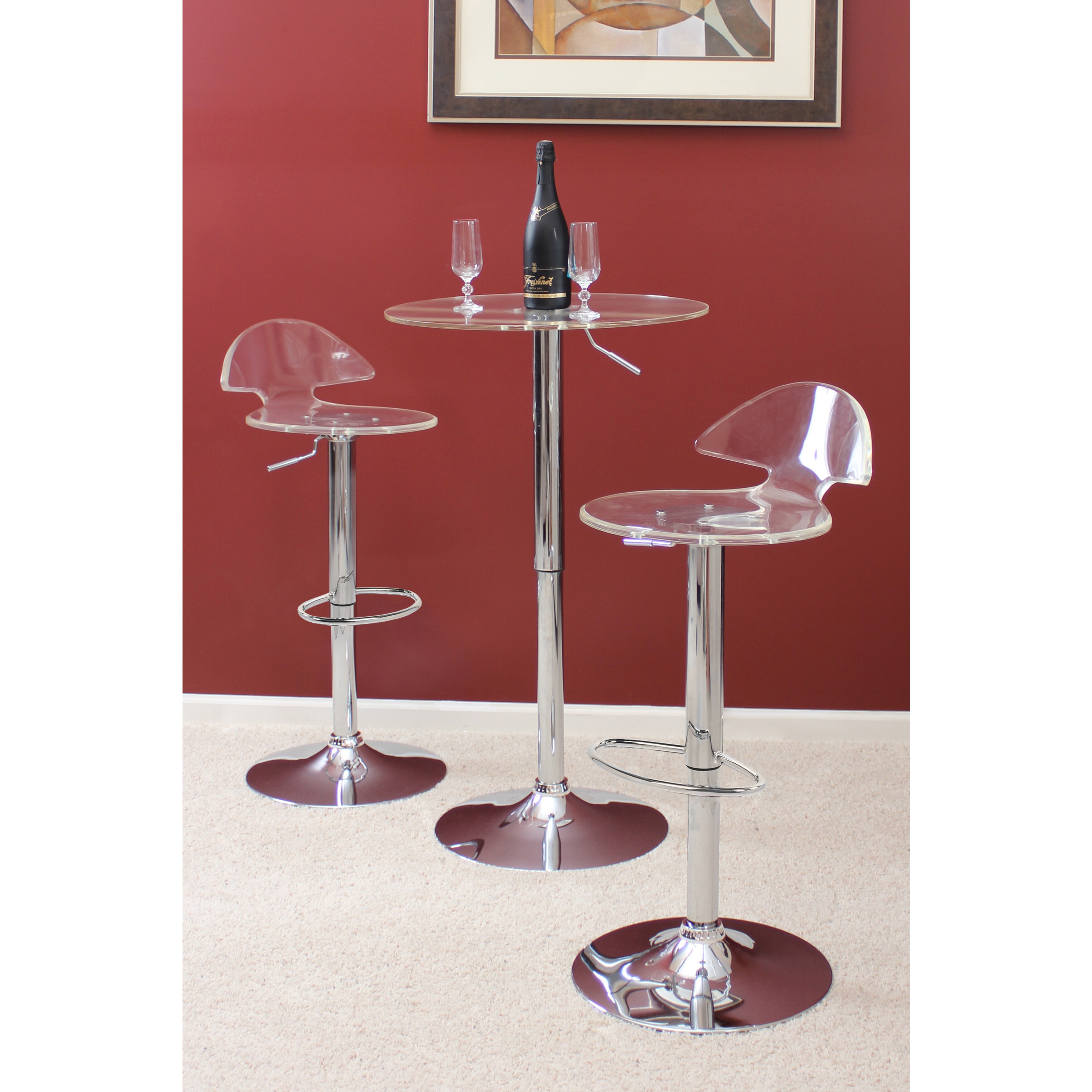 Porch and Den Channery Clear Acrylic Bar Stool