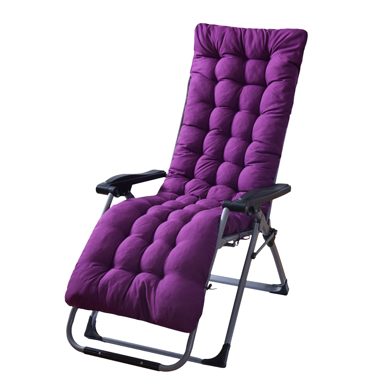 NewHome 67in Patio Chaise Lounger Bench Cushion Indoor Outdoor Chaise Lounger Rocking Chair Sofa Mat Deck Chair Cushion， Purple