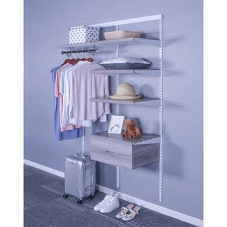 Everbilt Genevieve Gray Adjustable Closet Organizer Large Drawer Kit 90673