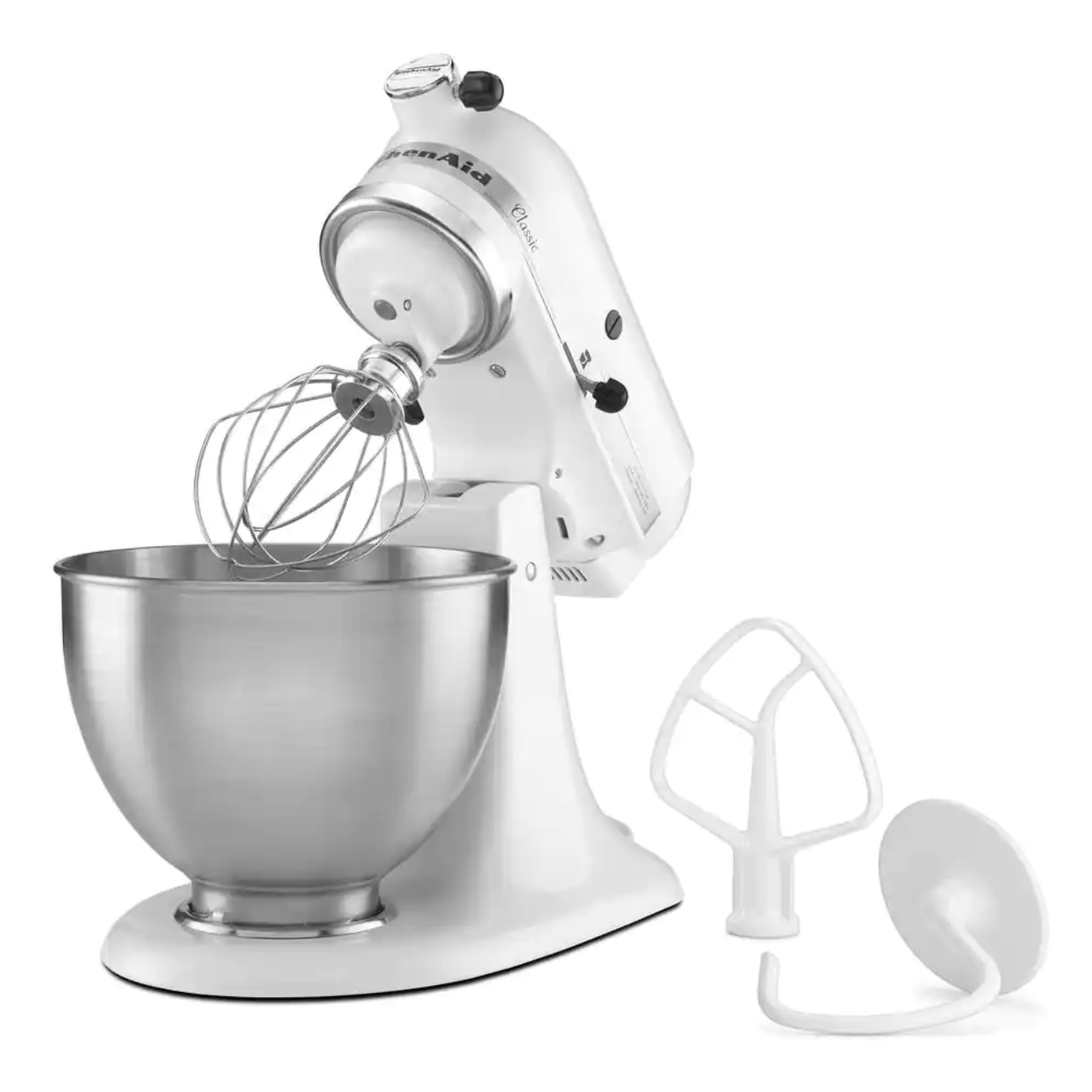 KitchenAid Classic Series 4.5 Qt. 10-Speed White Stand Mixer with Tilt-Head