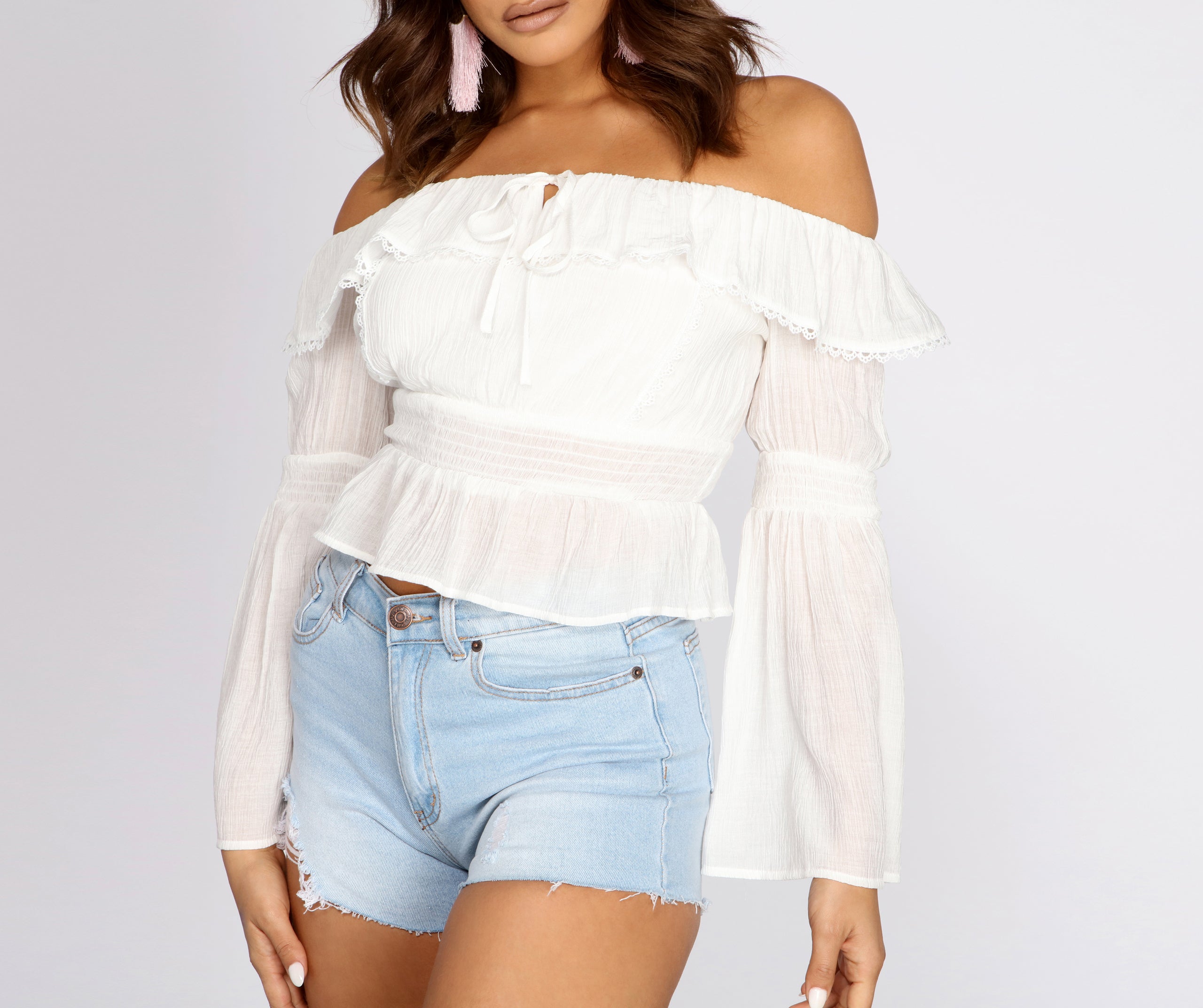 Perfect Peplum Off The Shoulder Top