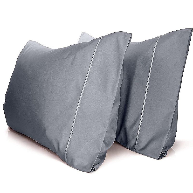 2PC Rayon From Ultra Soft Solid Performance Pillowcase Set - Luxclub