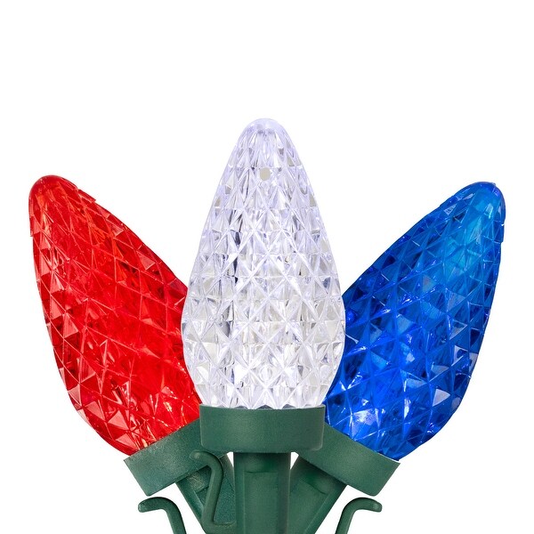 Patriotic LED C9 Faceted Christmas Lights