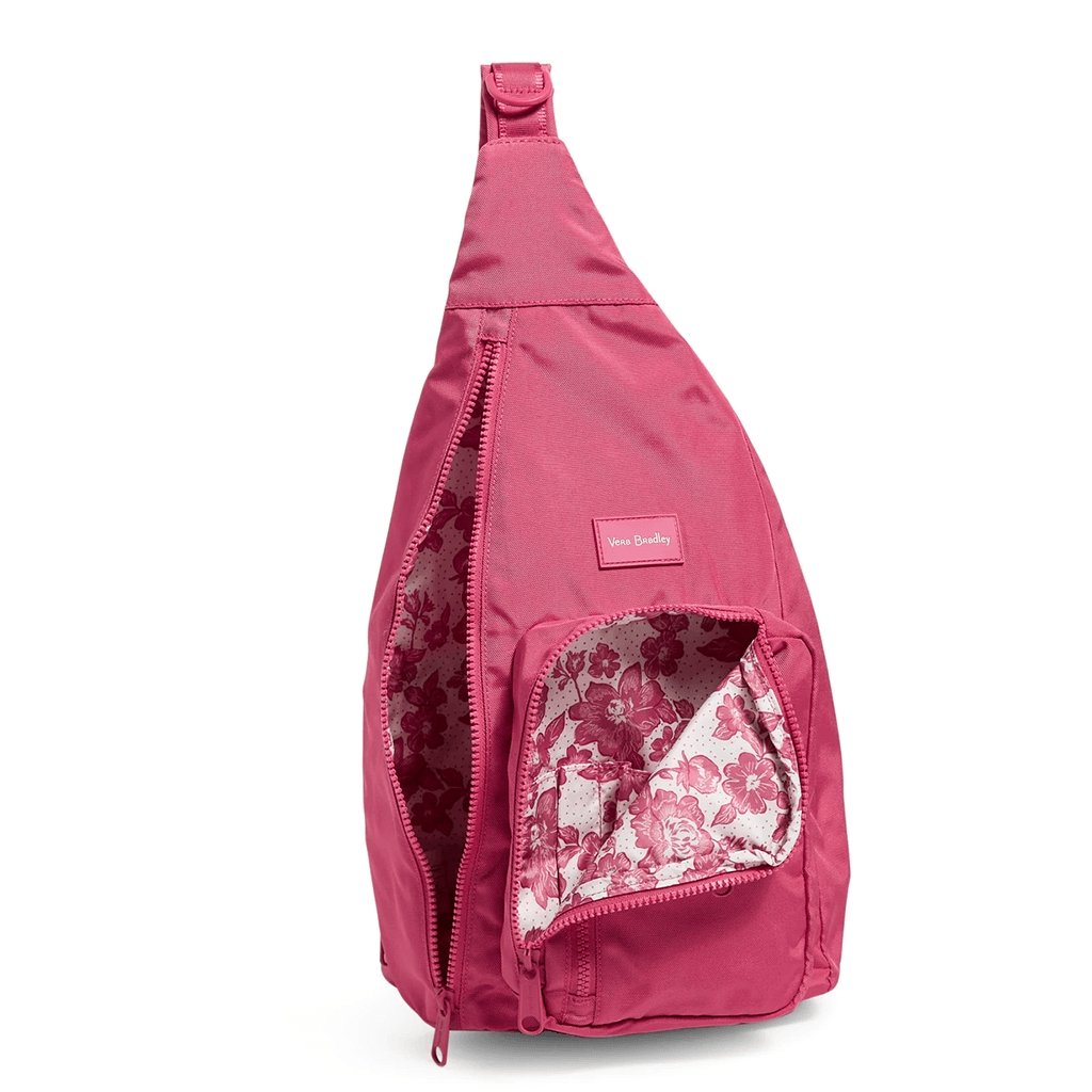 Vera Bradley  Sling Backpack in Reactive Raspberry Sorbet